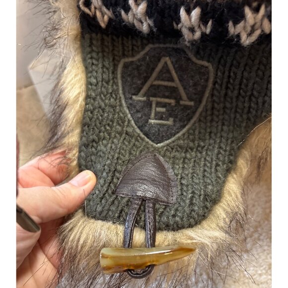American Eagle Winter Hat Trapper Toque Faux Fur Knit Multicolor One Size Winter - Picture 5 of 11